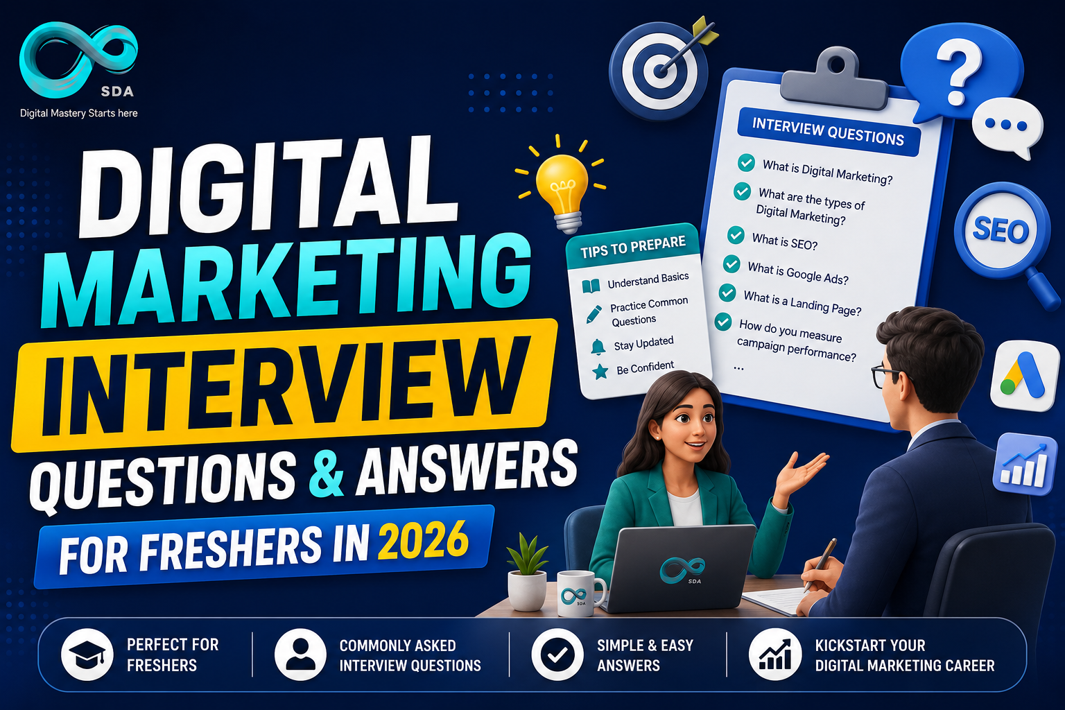 Digital Marketing Interview Questions and Answers for Freshers in 2026